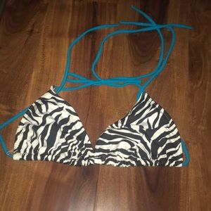 Small zebra and teal bikini. Small top and bottom.